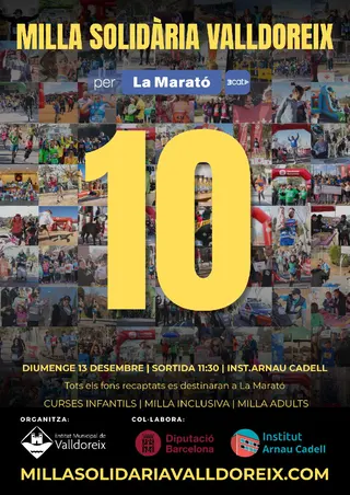 Cartel de 10 MILLA SOLIDÀRIA DE VALLDOREIX en Sant Cugat del Vallès, barcelona