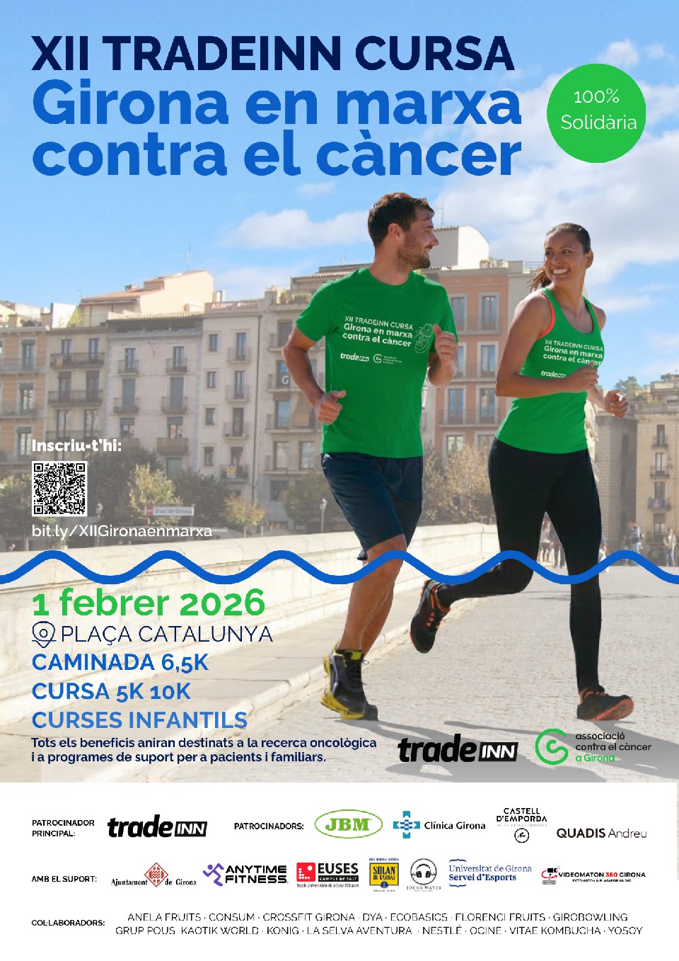 Cartel de Tradeinn Cursa Girona en Marxa Contra el Càncer 2026 en Girona, Girona