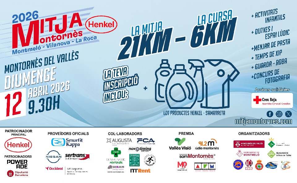 Cartel de 31ªMitja Marató Montornès-Montmeló-Vilanova-La Roca en Montornés del Valles, Barcelona