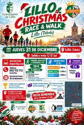 Cartel de LILLO CHRISTMAS RACE en Lillo, toledo