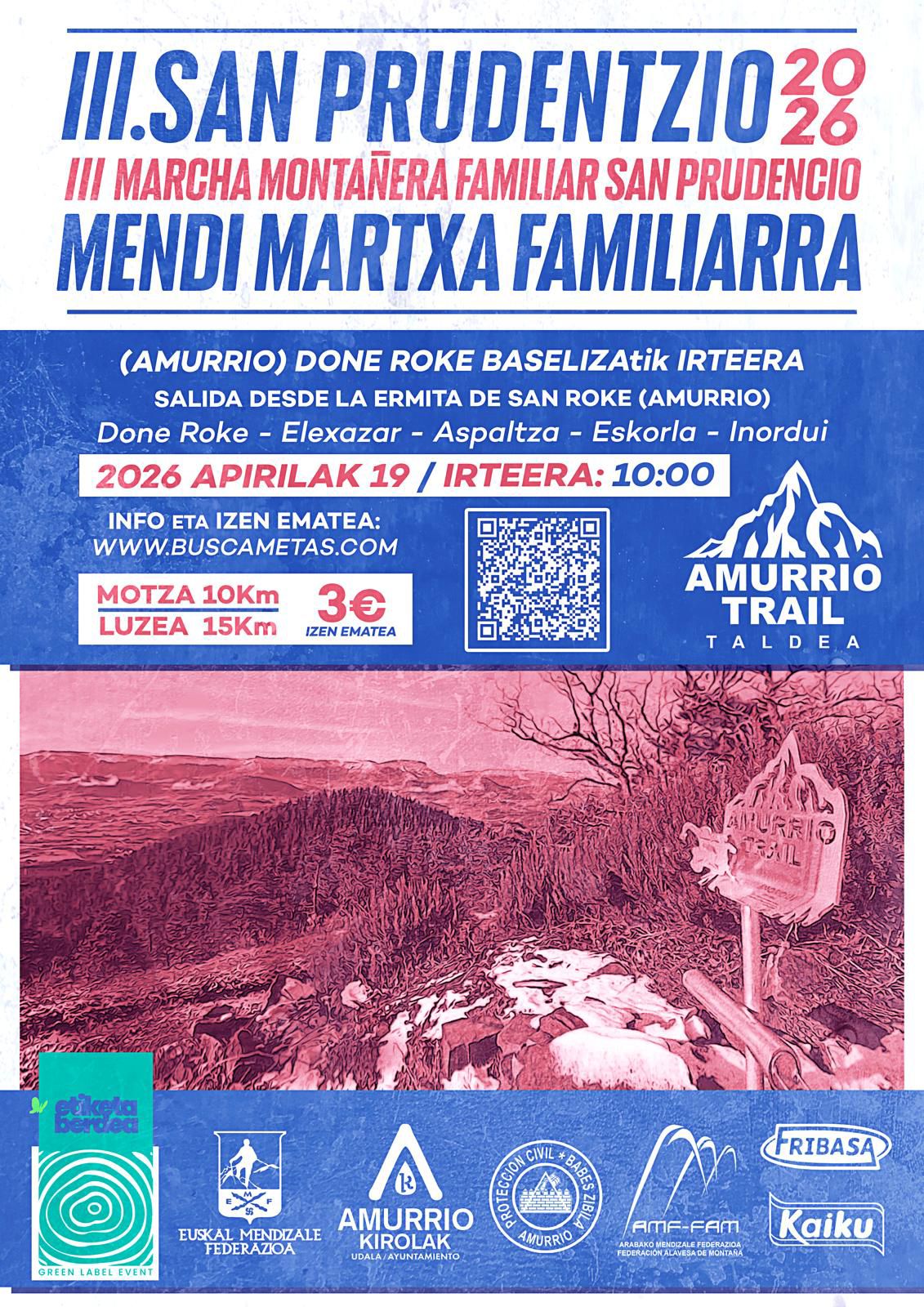 Cartel de San Prudentzio Mendi Martxa en Amurrio, Álava