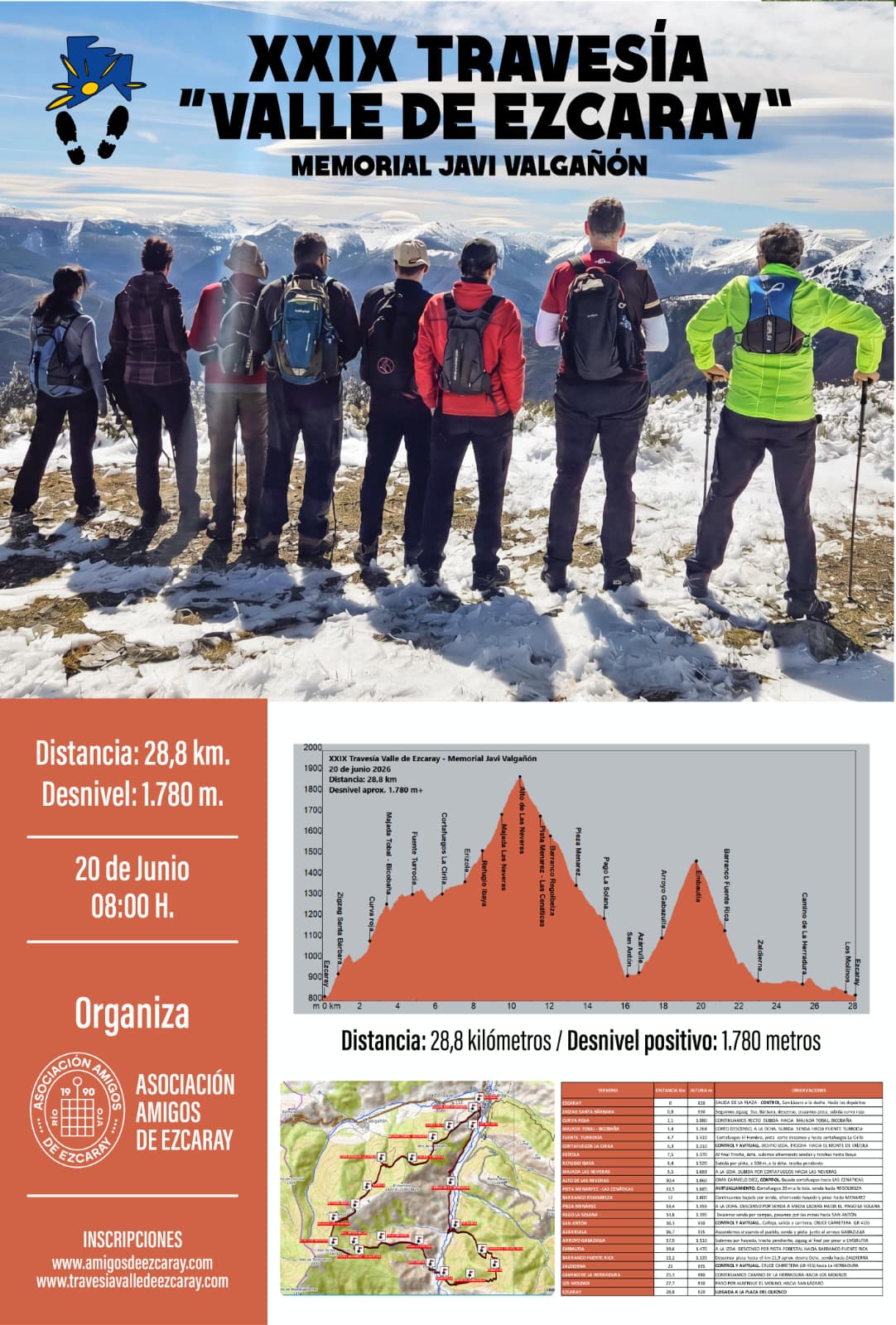 Cartel de Travesía Valle de Ezcaray en Ezcaray, la rioja