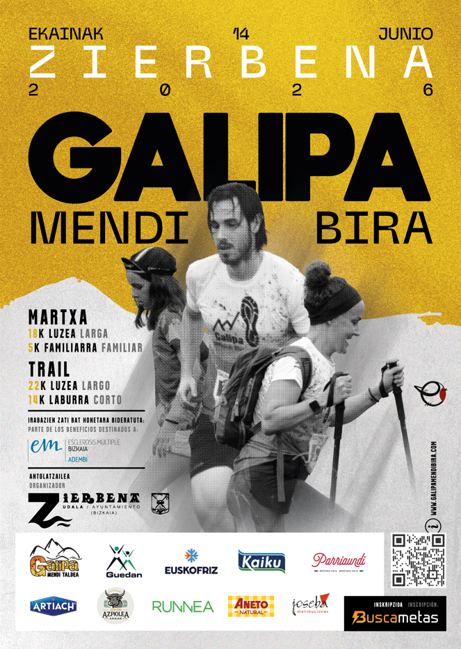Cartel de Galipa Mendi Bira en Ciérvana, vizcaya
