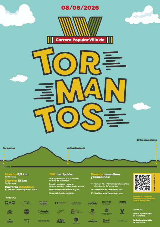 Cartel de Carrera popular villa de tormantos en Tormantos, la rioja