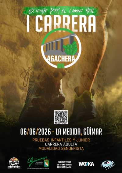 Cartel de I Carrera Agachera 10k en Güímar, Santa Cruz de Tenerife