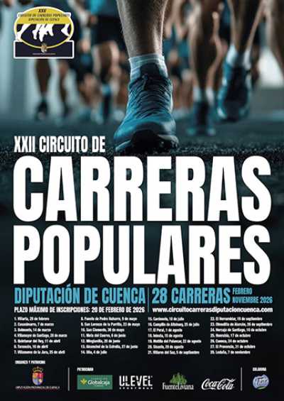 Cartel de Carrera Popular los Sanochaores en Cardenete, castilla-la mancha