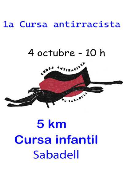 Cartel de Cursa Antirracista de Sabadell · Domingo, 4 de octubre de 2026 en Sabadell, barcelona