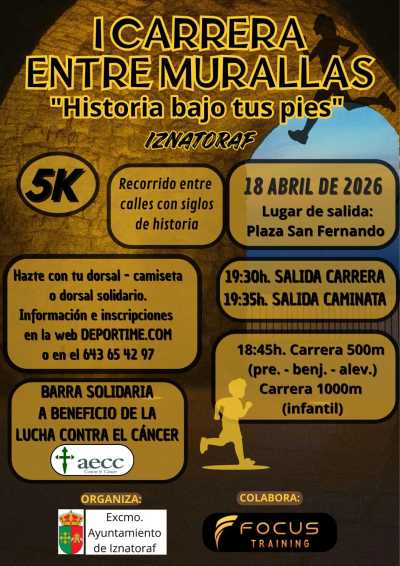 Cartel de I Carrera Entre Murallas en Iznatoraf, Jaén