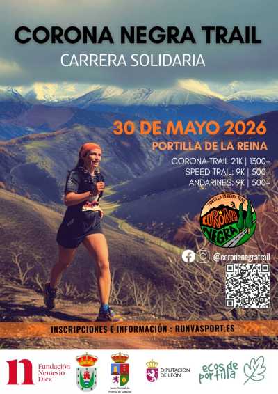 Cartel de I Corona Negra Trail en Portilla de la Reina, León