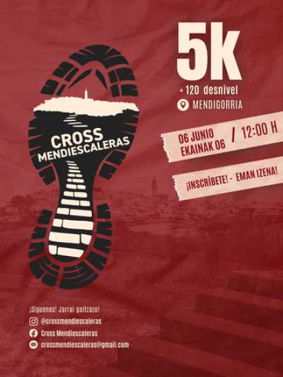 Cartel de I Cross Mendiescaleras en Mendigorria, Navarra