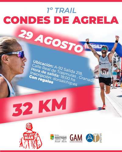 Cartel de I CxM Trail Condes de Agrela · Sábado, 29 de agosto de 2026 en Trasmulas, granada