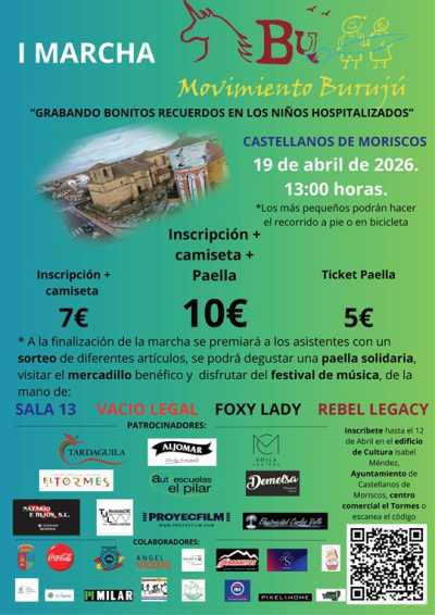 Cartel de I Marcha solidaria Movimiento Burujú en Castellanos de Moriscos, Salamanca