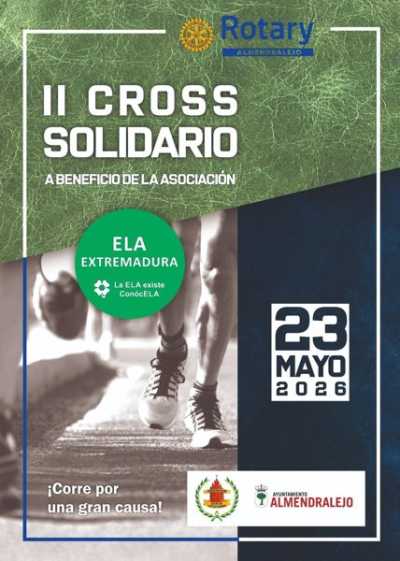 Cartel de II Cross Solidario Rotary Almendralejo · Sábado, 23 de mayo de 2026 en Almendralejo, Badajoz
