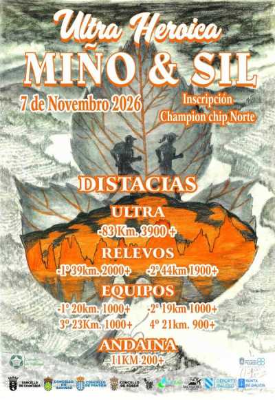 Cartel de Ultra Heroica Miño & Sil en Chantada, A Coruña