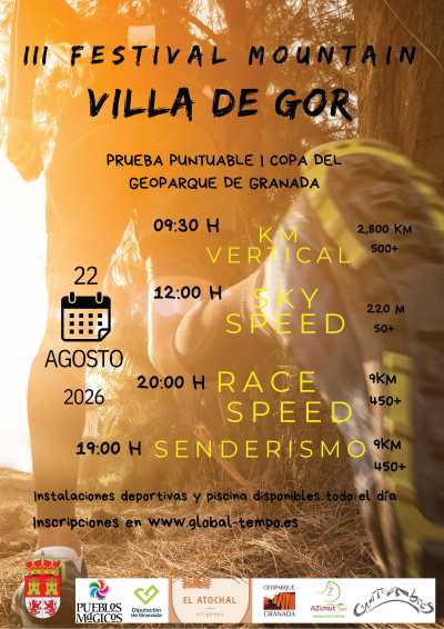 Cartel de III Festival Mountain Gor · Sábado, 22 de agosto de 2026 en Gor, Granada