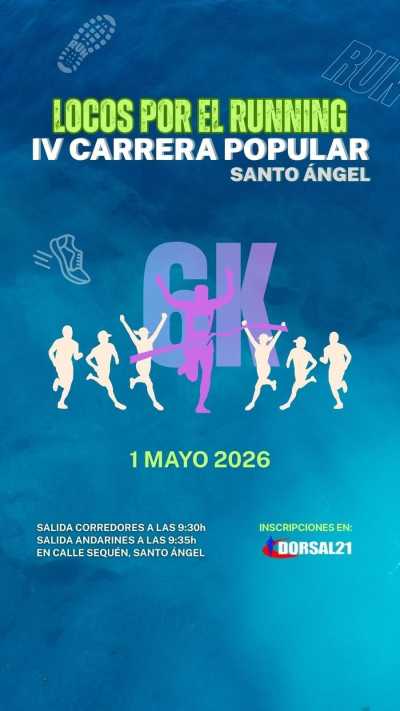 Cartel de IV Carrera Popular Santo Ángel en Santo Ángel, Murcia