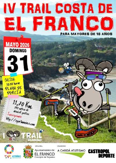 Cartel de IV Trail Costa De El Franco en El Franco, Asturias