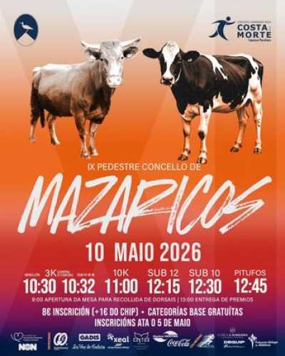 Cartel de IX Carreira Pedestre Mazaricos en Mazaricos, A Coruña