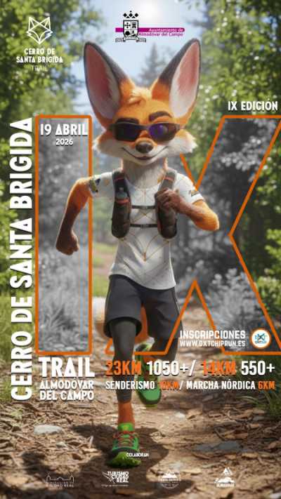 Cartel de IX Trail Santa Brigida en Almodóvar del Campo, Ciudad Real