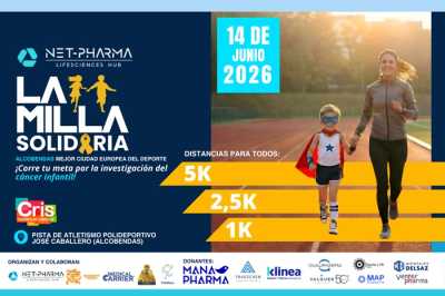 Cartel de La Milla Solidaria en Alcobendas, Madrid