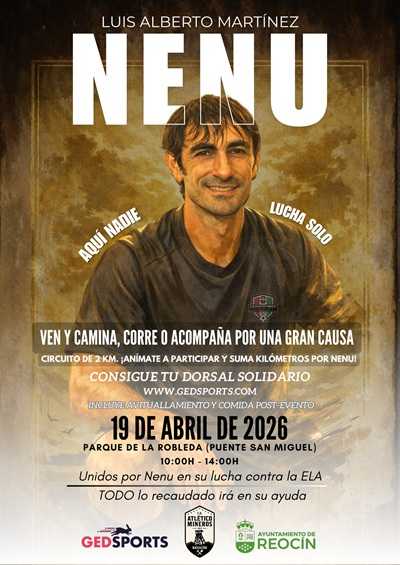 Cartel de Marcha Solidaria Unidos por Nenu en Reocin, Cantabria