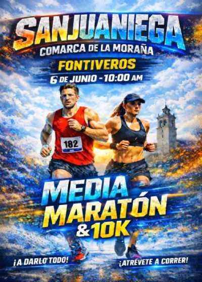 Cartel de Media Maraton y 10K Sanjuaniega en Fontiveros, Ávila