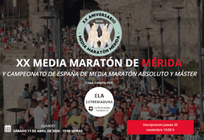 Cartel de XX Media Maratón de Mérida en Mérida, extremadura