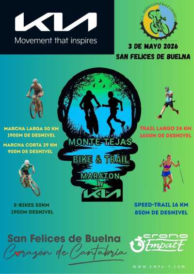 Cartel de Monte Tejas Trail en Rivero, Cantabria