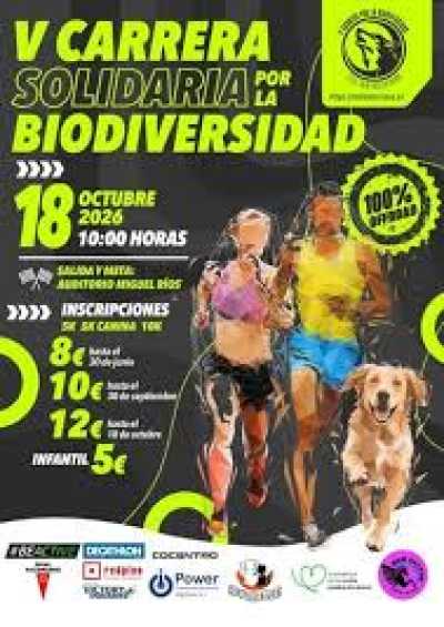 Cartel de V Carrera por la Biodiversidad · Domingo, 18 de octubre de 2026 en Rivas-Vaciamadrid, madrid