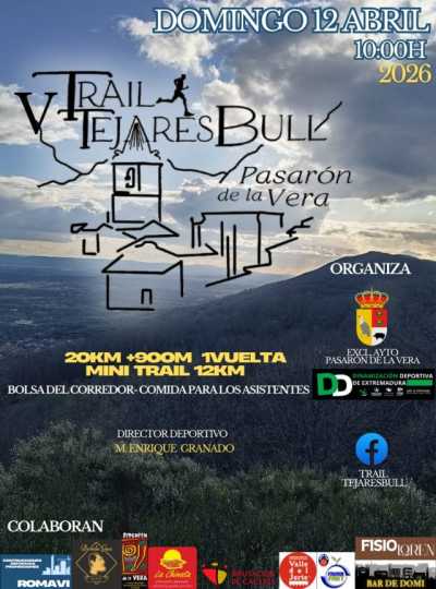 Cartel de V Trail TejaresBull en Pasaron de la Vera, Cáceres