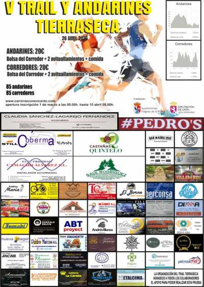 Cartel de V Trail y Andaina Tierraseca en Rozuelo, León