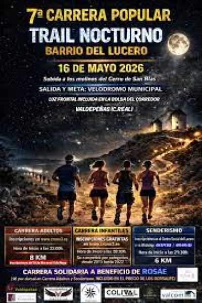 Cartel de VII Carrera Popular del Barrio Lucero en Valdepeñas, Toledo