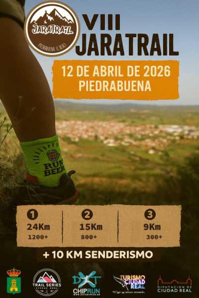 Cartel de VIII Jaratrail en Piedrabuena, Ciudad Real