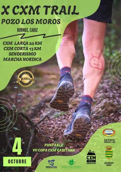 Cartel de X CxM Trail Pozo Los Moros en Bornos, Cádiz