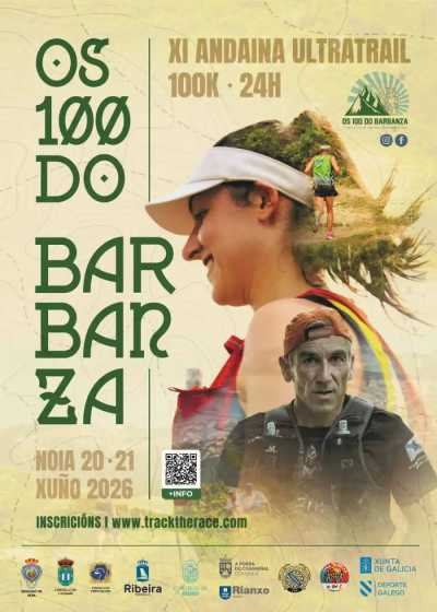 Cartel de X Os 100 do Barbanza en A Pobra do Caramiñal, A Coruña
