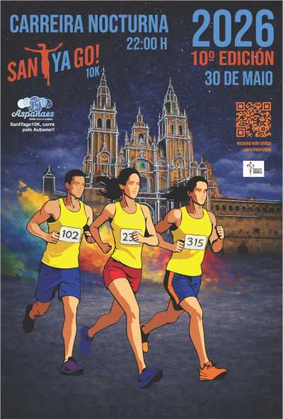 Cartel de X SantYaGo10K en Santiago de Compostela, A Coruña