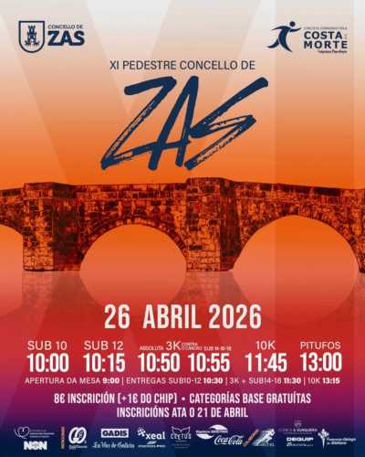 Cartel de XI Carreira Pedestre de Zas en Zas, A Coruña