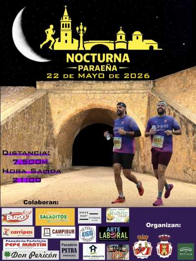 Cartel de XII Carrera Nocturna Paraeña en Paradas, andalucia