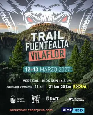 Cartel de Trail Fuentealta Vilaflor en Vilaflor de Chasna, las palmas