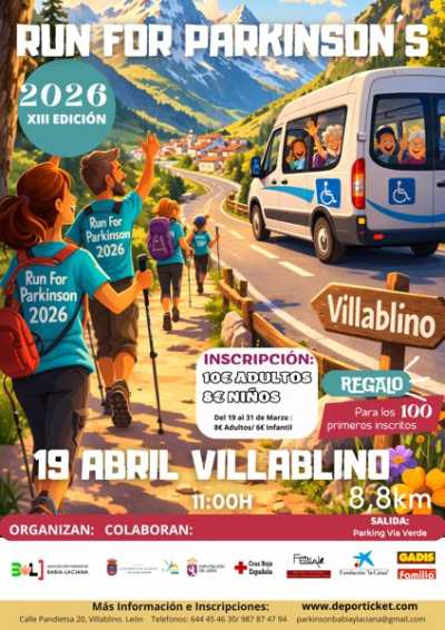 Cartel de XIII Run For Parkinson en Villablino, Valladolid