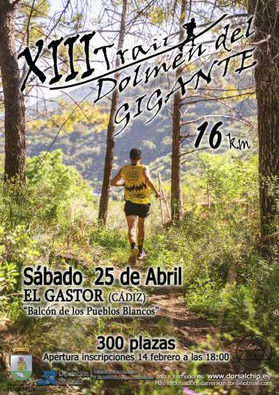 Cartel de XIII Trail Dolmen del Gigante en El Gastor, Cádiz