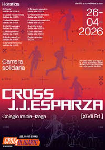 Cartel de XLVII Cross Solidario J.J. Esparza en Burlada, Navarra