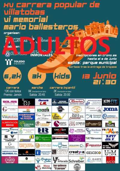 Cartel de XV Carrera Popular Villatobas en Villatobas, Toledo