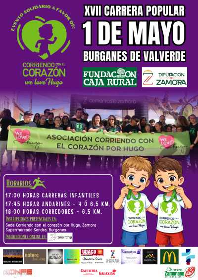 Cartel de XVII Carrera Popular 1 de Mayo en Burganes de Valverde, Zamora
