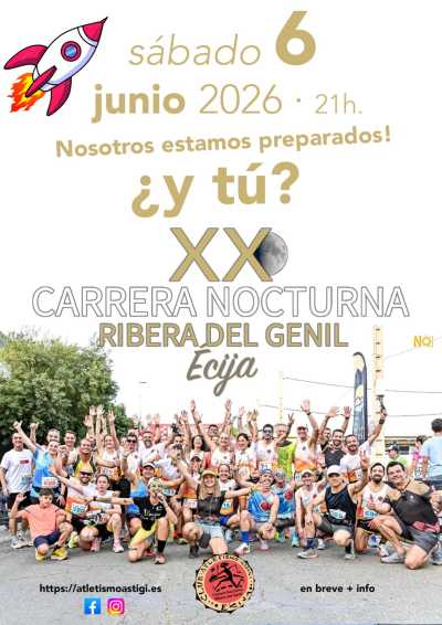 Cartel de XX Carrera Nocturna Ribera del Genil en Écija, andalucia