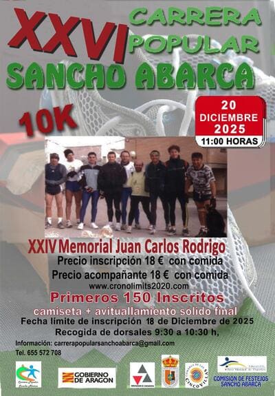 Cartel de XXVI Carrera Popular Sancho Abarca en Tauste, Zaragoza
