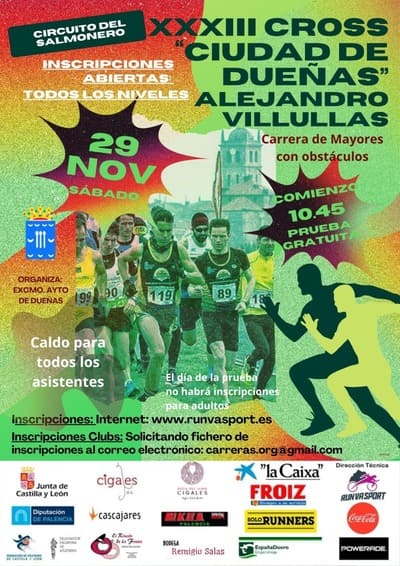 Cartel de XXXIII Cross Ciudad de Dueñas - 2025 en Dueñas, Palencia