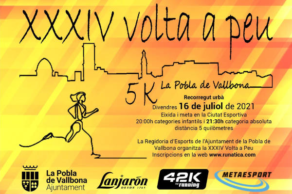 Cartel de XXXIV Volta a Peu Nocturna Pobla de Vallbona en La Pobla de Vallbona, Valencia