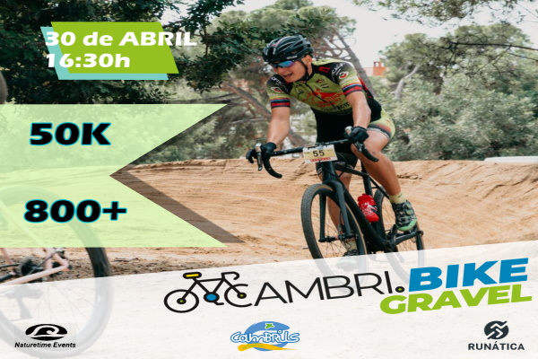 Cartel de CambriBike GRAVEL en Cambrils, Tarragona