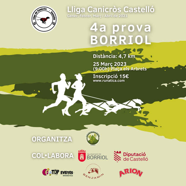 Cartel de Lliga Canicròs Castelló - Borriol en Borriol, Castellón